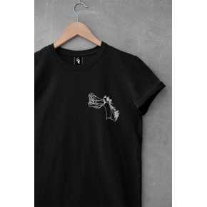 Camiseta negra dragón niña