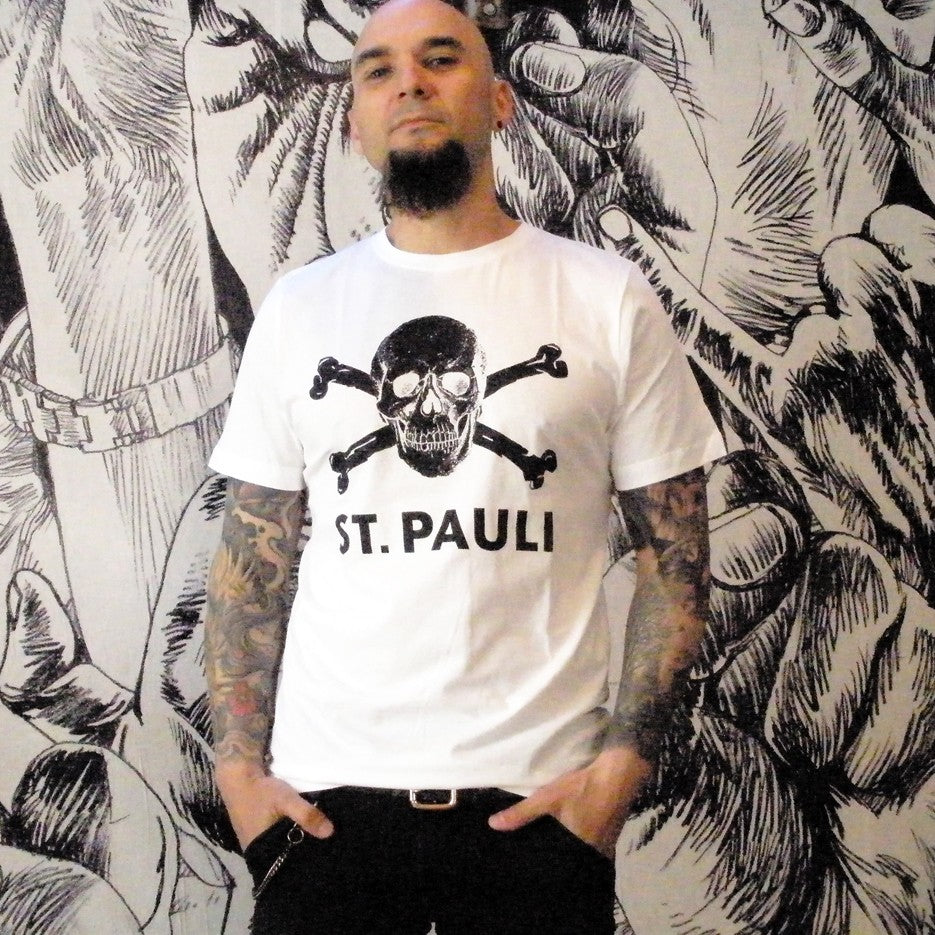 CAMISETA ST.PAULI CALAVERA BLANCO
