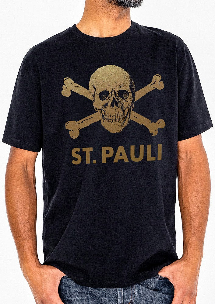 CAMISETA CALAVERA ST.PAULI DORADO