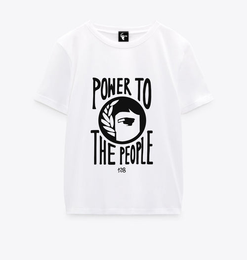 Camiseta  power logo 198 blanca mujer