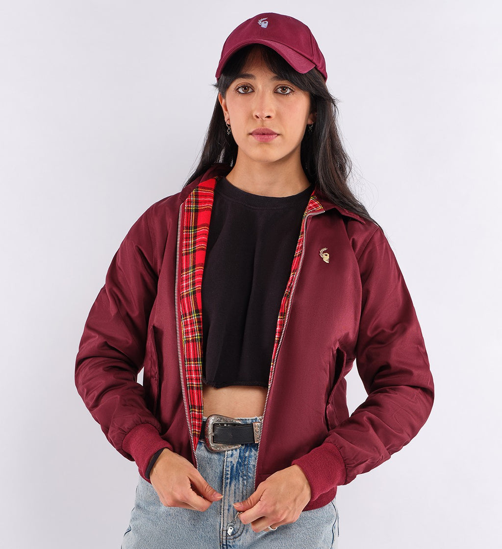 Harrington burdeos entallada
