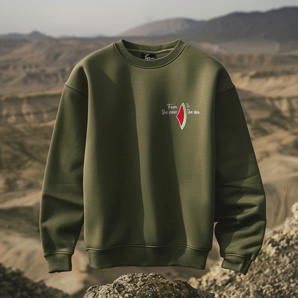 Sudadera Sandia Palestina Verde unisex
