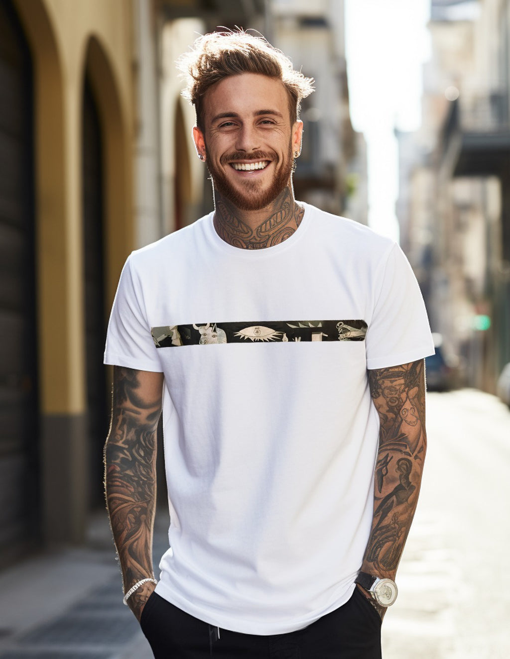 Camiseta Gernika stripe Blanca