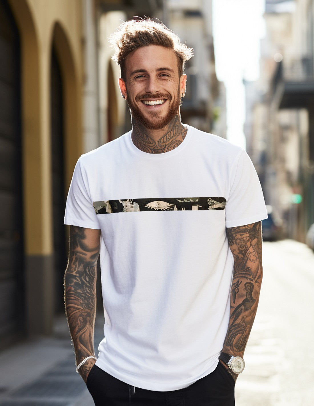 Camiseta Gernika stripe Blanca