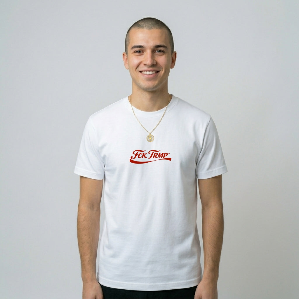 CAMISETA BLANCA FUCK TRUMP COLA UNISEX