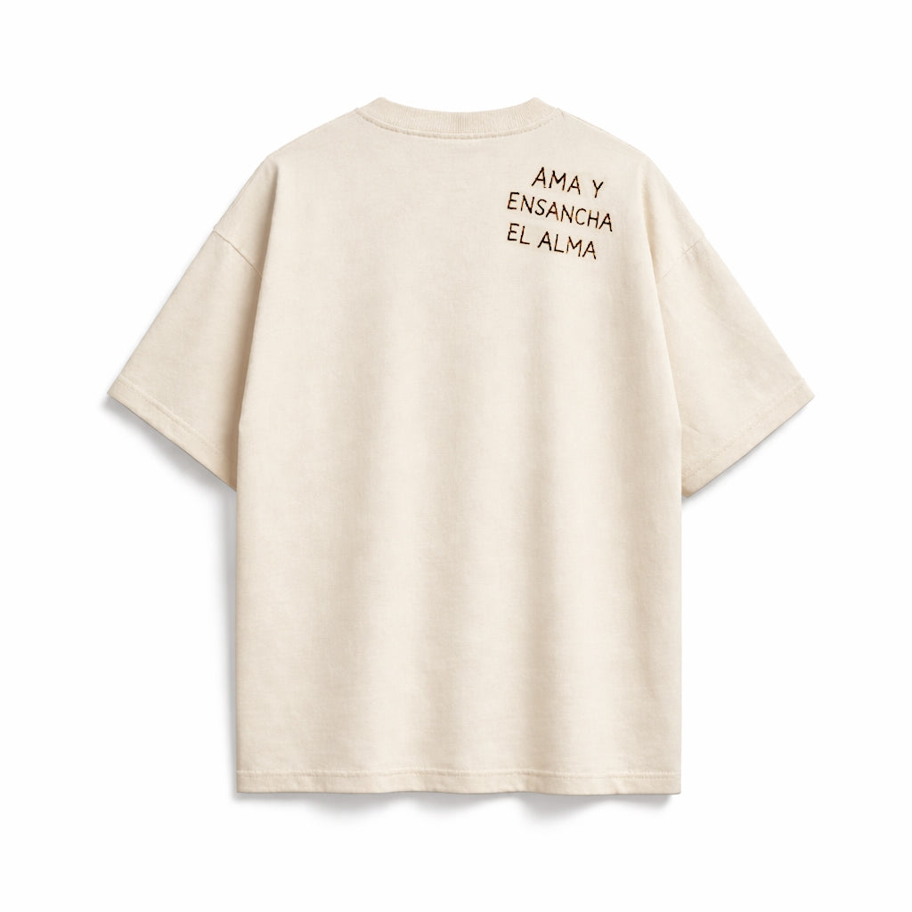 CAMISETA AMA Y ENSANCHA OVERSIZE BEIGE UNISEX