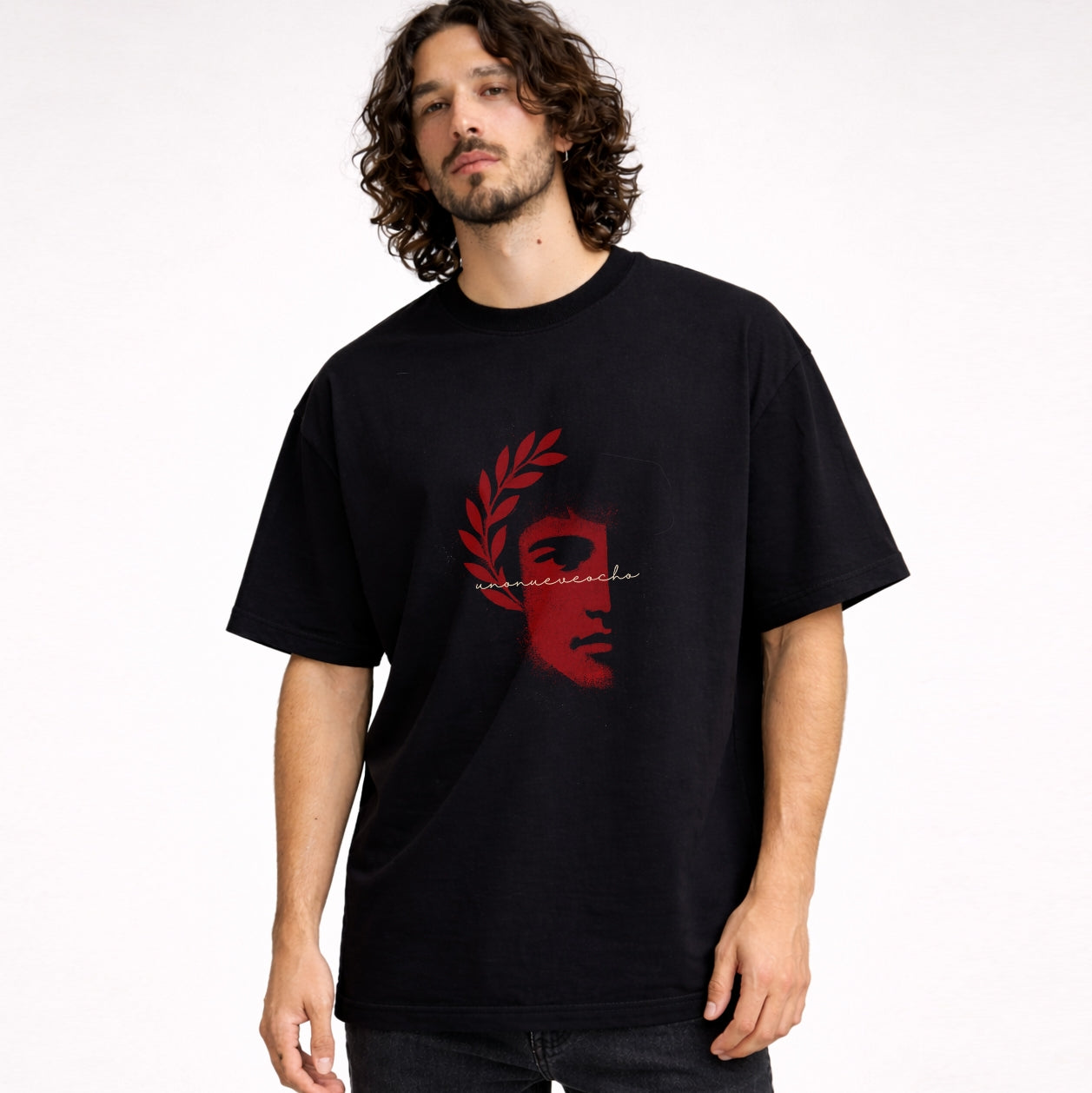 CAMISETA LOGO DIFUMINADO OVERSIZED NEGRA