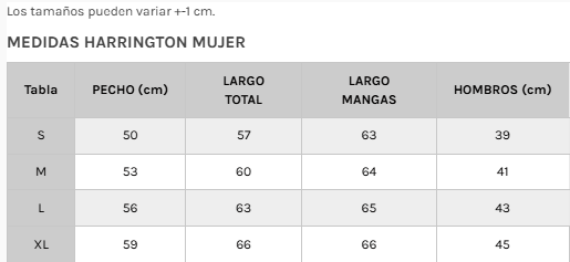 Guía de tallas